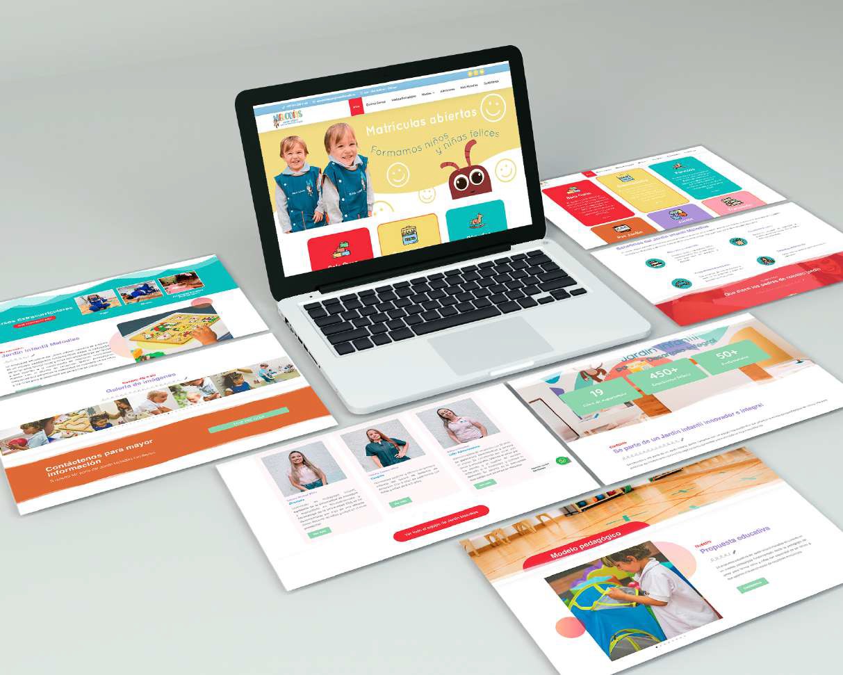 imágenes que ilustran servicios de branding, marketing digital, gestión de redes sociales, desarrollo de sitios web y fotografía profesional.